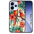 Coque noire taperso pour OPPO Reno 15 et F FS 5G avec motif perroquet et fleurs protection antichoc personnalisée