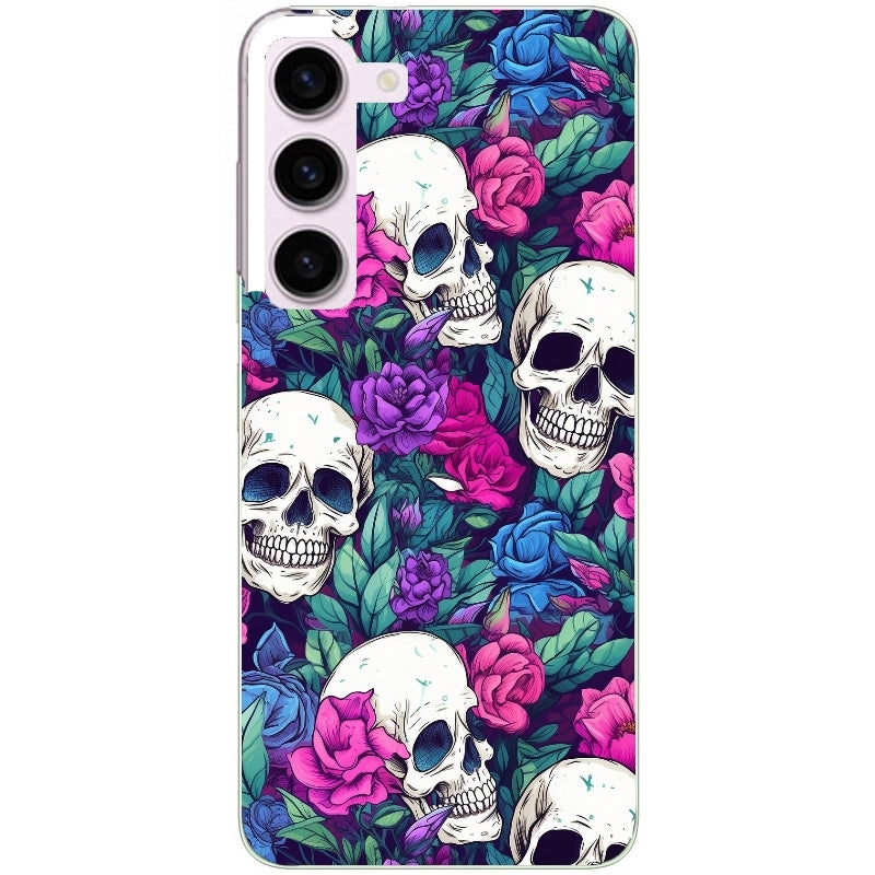 Coque taperso pour Galaxy A13 4G et 5G A23 A53 avec motif tete de mort violet protection antichoc personnalisée