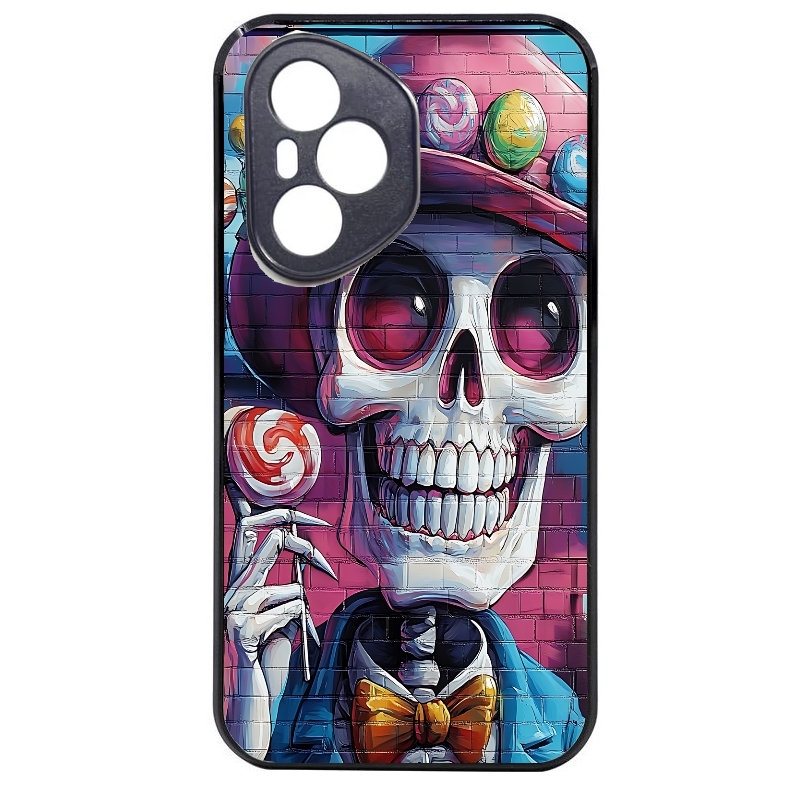 Coque noire taperso pour Honor 400 et Lite Pro Smart avec motif tete de mort tag protection antichoc personnalisée