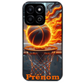 Coque noire taperso pour Honor 70 LITE 90 et LITE avec motif basket flamme personnalisee protection antichoc personnalisée