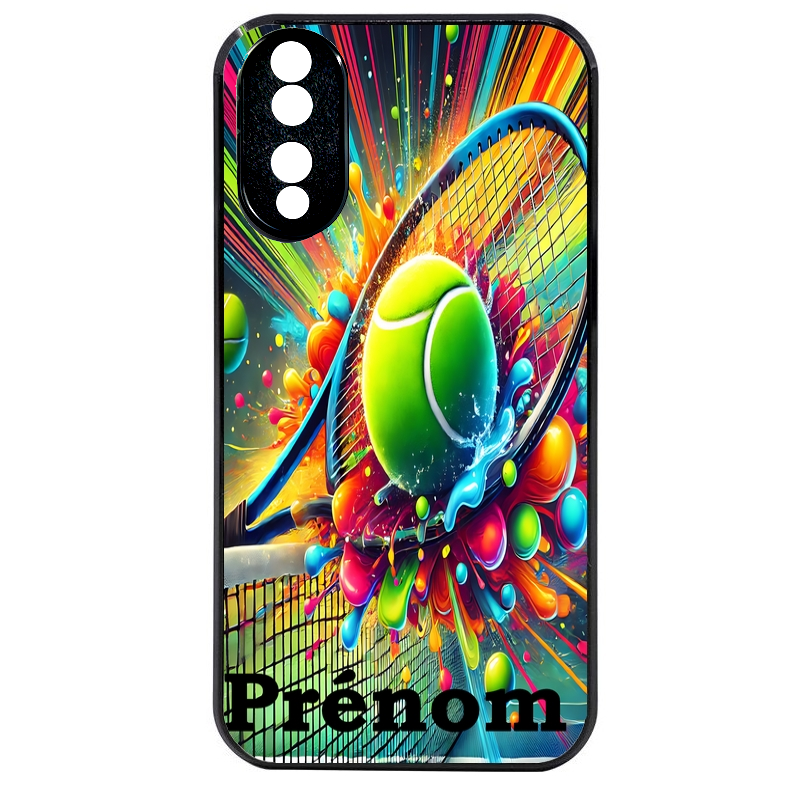 Coque noire taperso pour Honor 70 LITE 90 et LITE avec motif tennis color personnalisee protection antichoc personnalisée