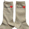 Chaussettes personnalisée paillettes doré avec votre prénom coeur