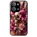 Coque noire taperso pour POCO C85 avec motif tete de mort skull plume protection antichoc personnalisée
