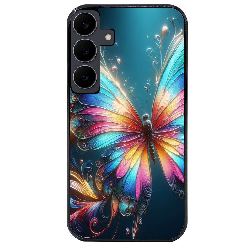 Coque noire taperso pour galaxy A06 A16 A26 A36 A56 avec motif papillon arc protection antichoc personnalisée
