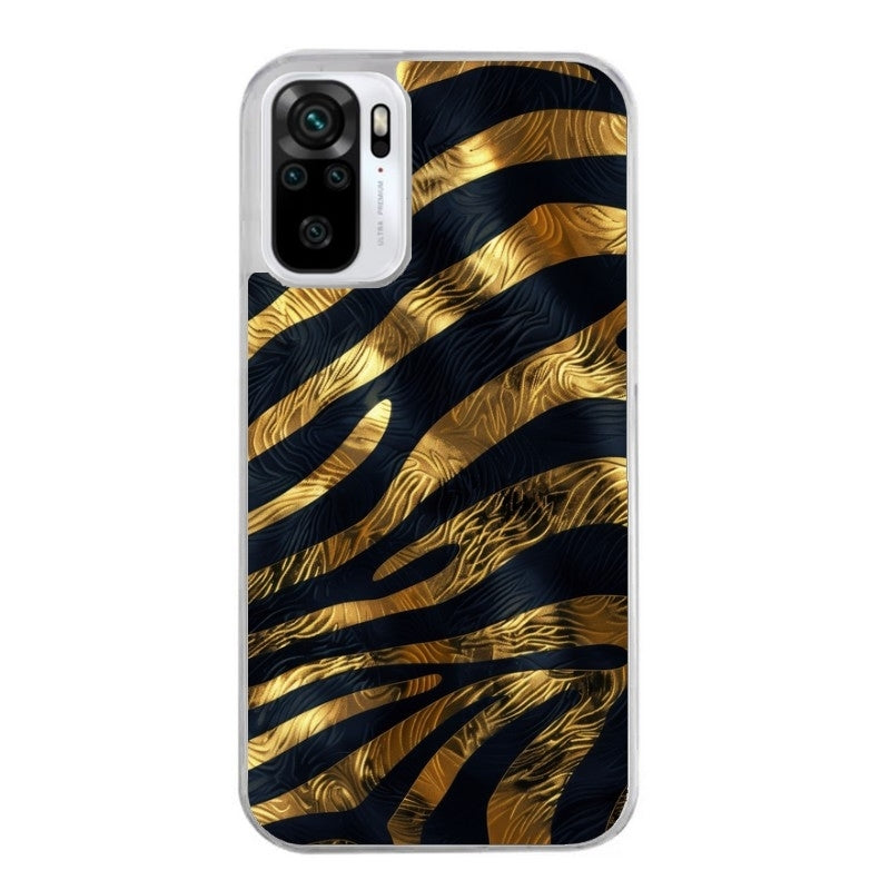 Coque taperso pour Redmi Note 10 4G 5G PRO 10S avec motif zebre gold protection antichoc personnalisée