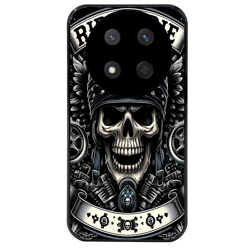 Coque noire taperso pour Magic 7 LITE et PRO avec motif mort motard protection antichoc personnalisée