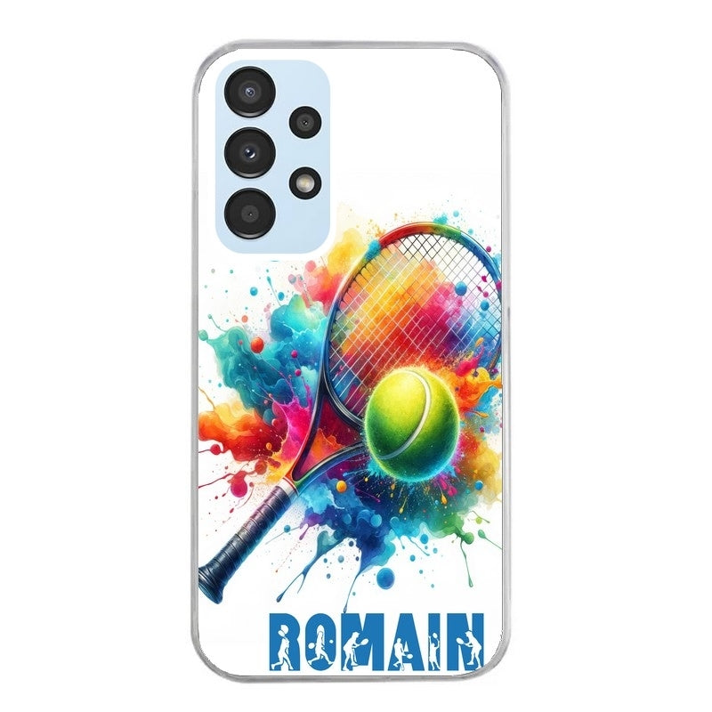 Coque taperso pour Galaxy A13 4G et 5G A23 A53 avec motif tennis raquette personnalisee protection antichoc personnalisée