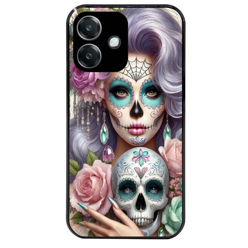 Coque noire taperso pour OPPO A40 avec motif tete de mort calavera bijoux protection antichoc personnalisée