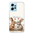 Coque taperso pour Redmi Note 12 4G 5G PRO 4G avec motif lapin coeur avec prenom protection antichoc personnalisée