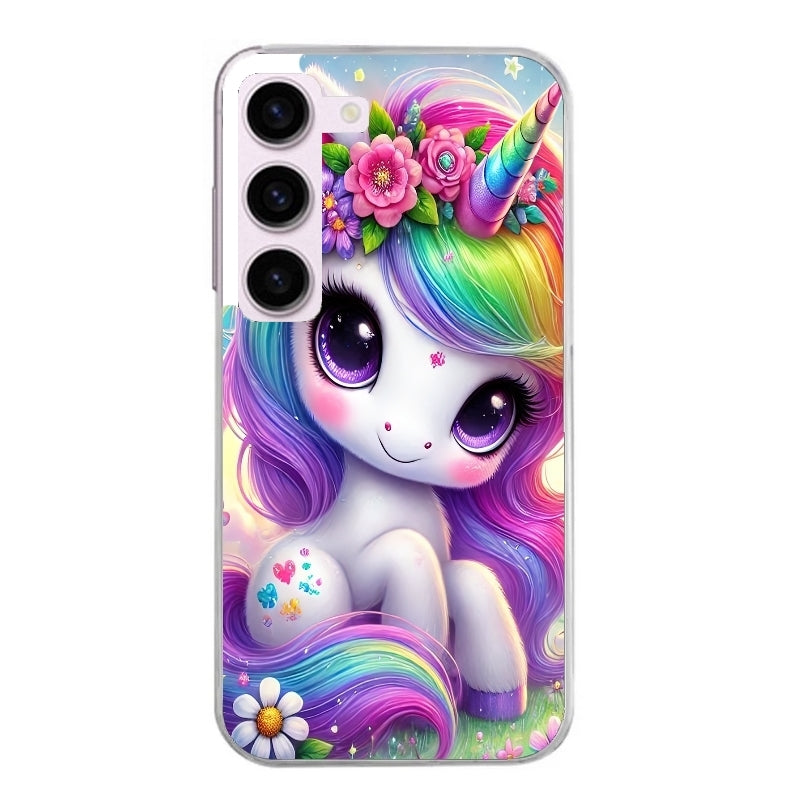 Coque taperso pour Galaxy A13 4G et 5G A23 A53 avec motif licorne et fleurs protection antichoc personnalisée