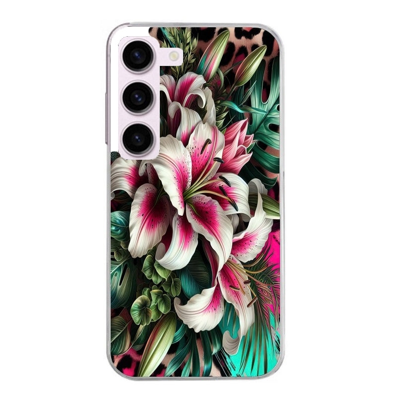 Coque taperso pour Galaxy A13 4G et 5G A23 A53 avec motif leopard hibiscus protection antichoc personnalisée