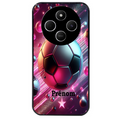 Coque noire taperso pour POCO C75 avec motif foot etoile personnalisee protection antichoc personnalisée