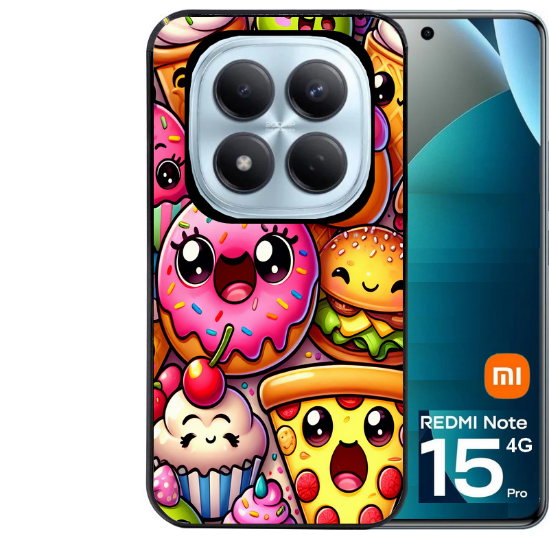 Coque noire taperso pour Redmi Note 15 et PRO PLUS 4G 5G avec motif anime donut kawaii protection antichoc personnalisée