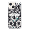 Coque taperso pour Iphone 11 et PRO PRO MAX avec motif loup et fleur protection antichoc personnalisée