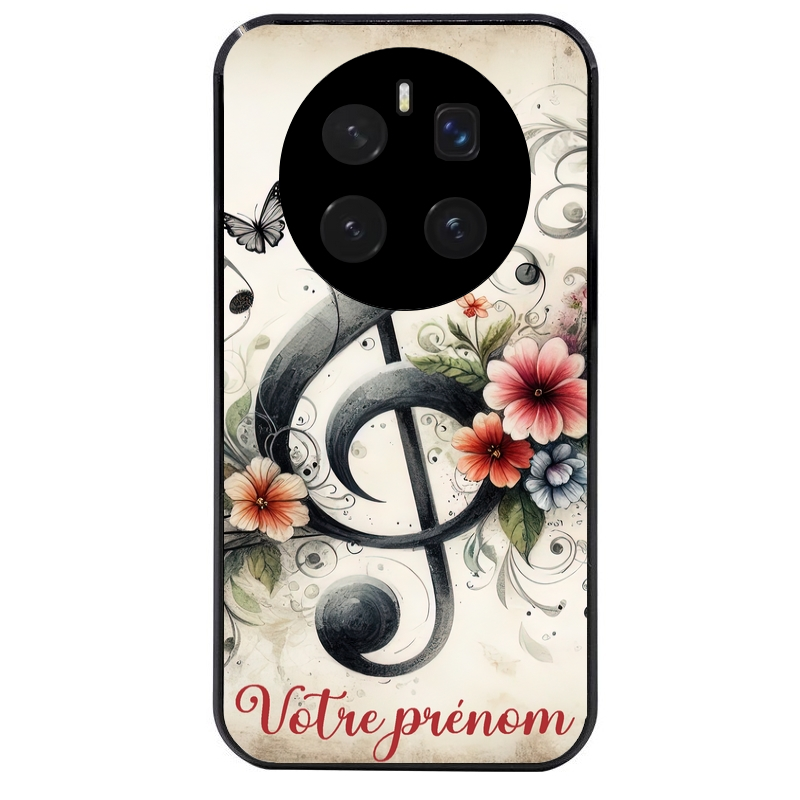 Coque noire taperso pour Magic 7 LITE et PRO avec motif musique cle sol personnalisee protection antichoc personnalisée