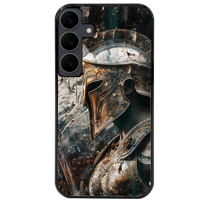 Coque noire taperso pour galaxy A06 A16 A26 A36 A56 avec motif spartan guerrier protection antichoc personnalisée