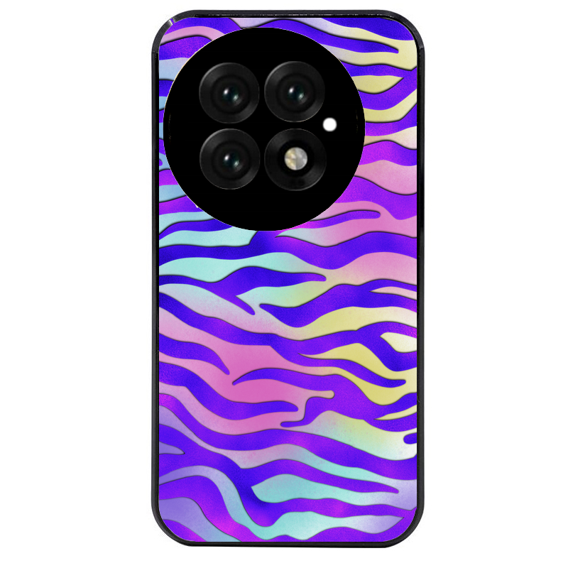 Coque noire taperso pour OnePlus 13 avec motif zebre color protection antichoc personnalisée