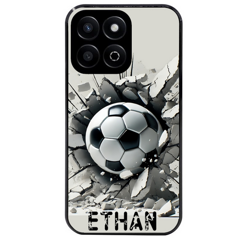 Coque noire taperso pour Honor X8 5G avec motif foot beton personnalisee protection antichoc personnalisée