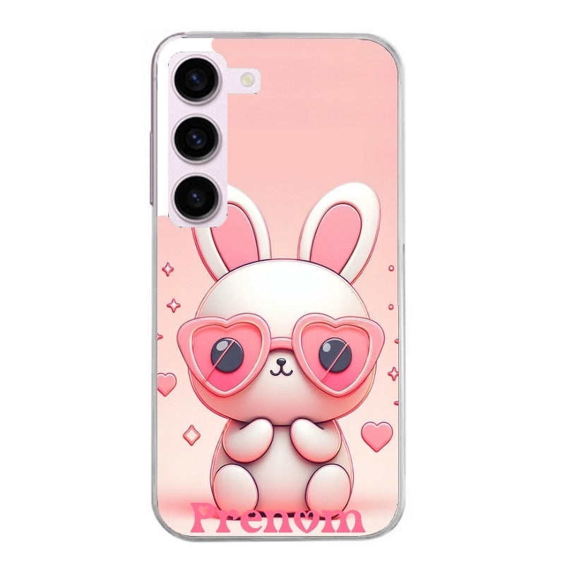 Coque taperso pour Galaxy A13 4G et 5G A23 A53 avec motif lapin lunettes personnalisee protection antichoc personnalisée