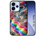 Coque noire taperso pour OPPO Reno 15 et F FS 5G avec motif marbre arc en ciel protection antichoc personnalisée