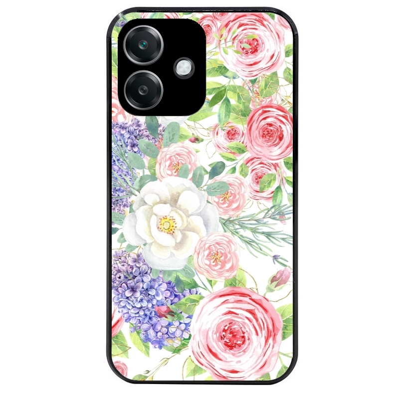 Coque noire taperso pour OPPO A40 avec motif fleur couleur pastel protection antichoc personnalisée