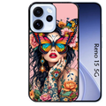 Coque noire taperso pour OPPO Reno 15 et F FS 5G avec motif femme papillon protection antichoc personnalisée
