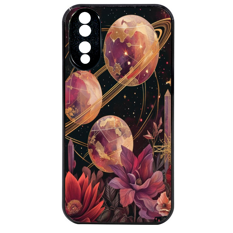 Coque noire taperso pour Honor 70 LITE 90 et LITE avec motif astro et fleurs protection antichoc personnalisée