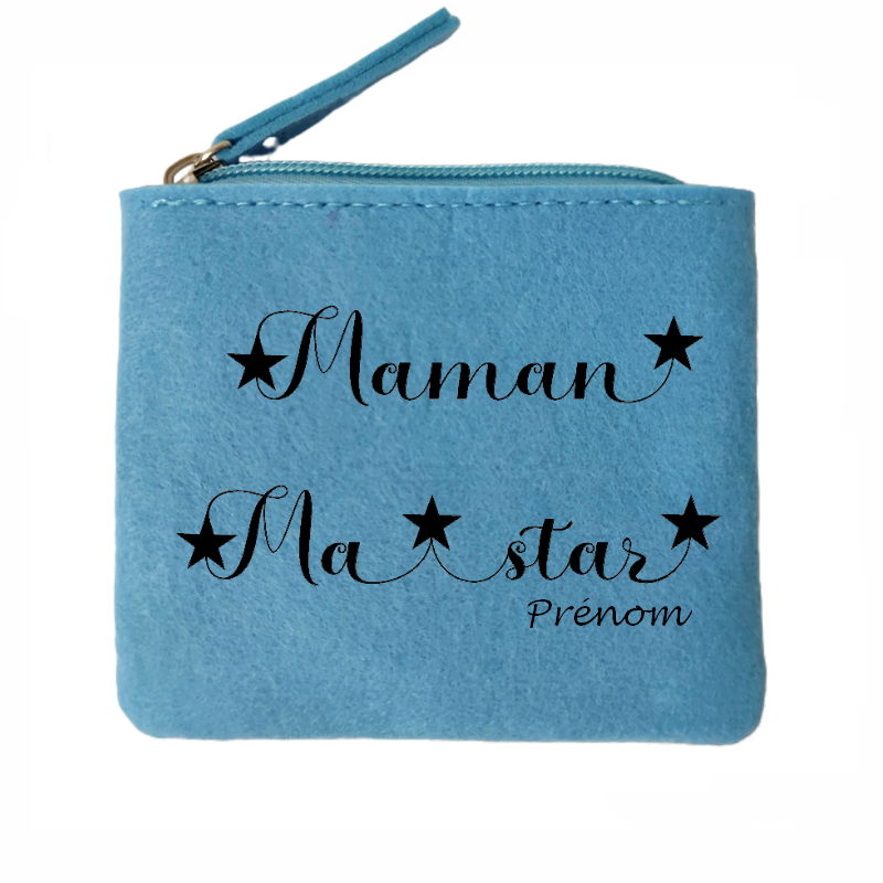 Porte monnaie personnalisé maman star  en feutrine en feutrine