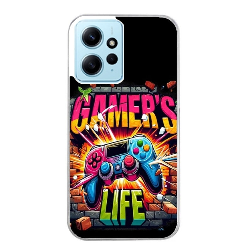 Coque taperso pour Redmi Note 12 4G 5G PRO 4G avec motif gamer life protection antichoc personnalisée