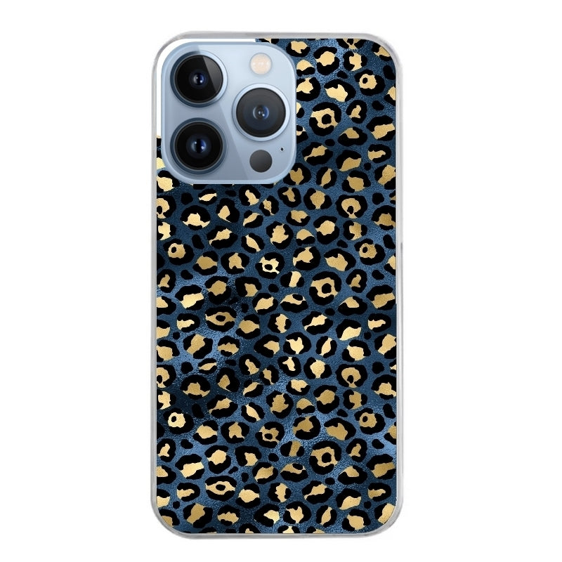 Coque taperso pour Iphone 13 et PRO MINI PRO MAX avec motif leopard bleu protection antichoc personnalisée