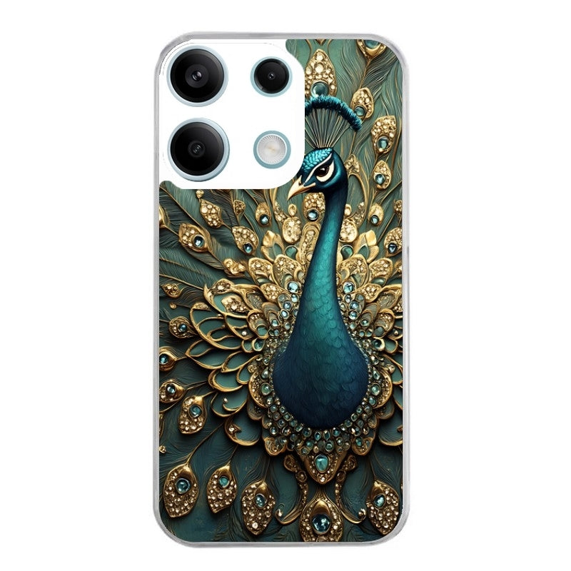 Coque taperso pour POCO X6 5G avec motif paon bijoux protection antichoc personnalisée