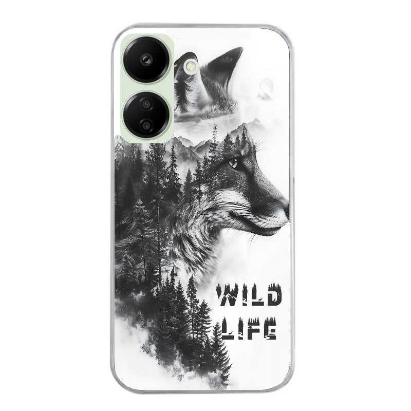 Coque taperso pour POCO C65 4G avec motif renard fox wild protection antichoc personnalisée