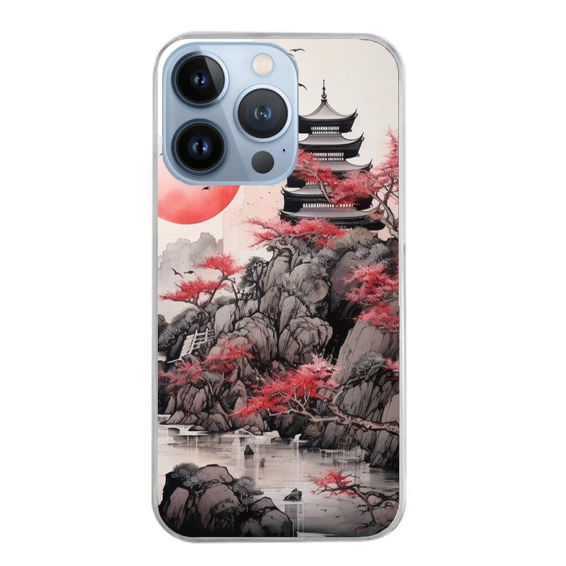 Coque taperso pour Iphone 11 et PRO PRO MAX avec motif japan et temple protection antichoc personnalisée