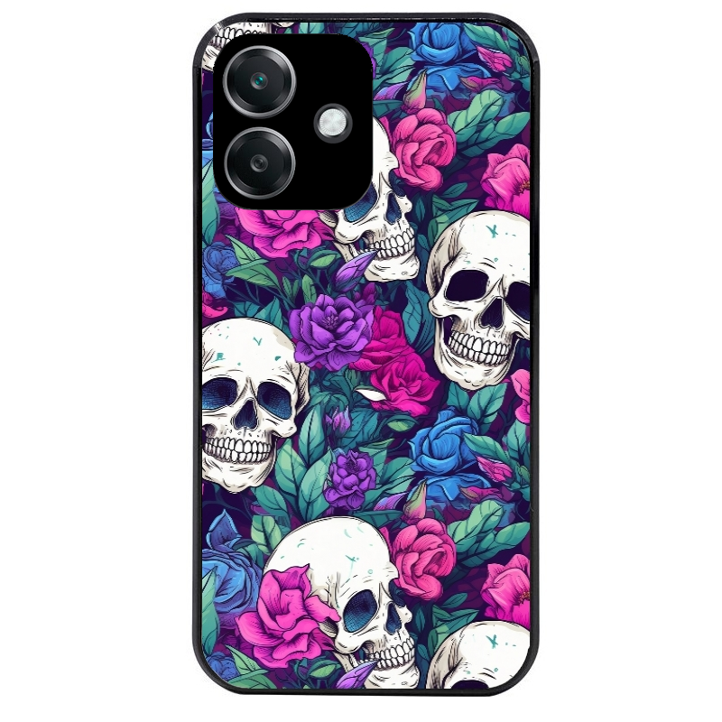 Coque noire taperso pour OPPO A40 avec motif tete de mort violet protection antichoc personnalisée