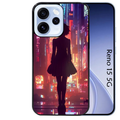 Coque noire taperso pour OPPO Reno 15 et F FS 5G avec motif new york anime protection antichoc personnalisée