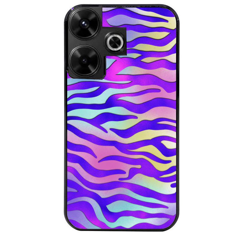 Coque noire taperso pour POCO M6 4G avec motif zebre color protection antichoc personnalisée