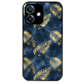 Coque noire taperso pour OPPO A40 avec motif palmier bleu protection antichoc personnalisée