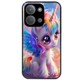 Coque noire taperso pour POCO C85 avec motif licorne style anime protection antichoc personnalisée
