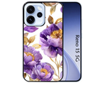 Coque noire taperso pour OPPO Reno 15 et F FS 5G avec motif fleur pivoine protection antichoc personnalisée