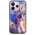 Coque noire taperso pour Redmi Note 14 et PRO PLUS 4G 5G avec motif licorne style anime protection antichoc personnalisée