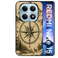 Coque noire taperso pour Redmi Note 15 et PRO PLUS 4G 5G avec motif voyage et boussole protection antichoc personnalisée
