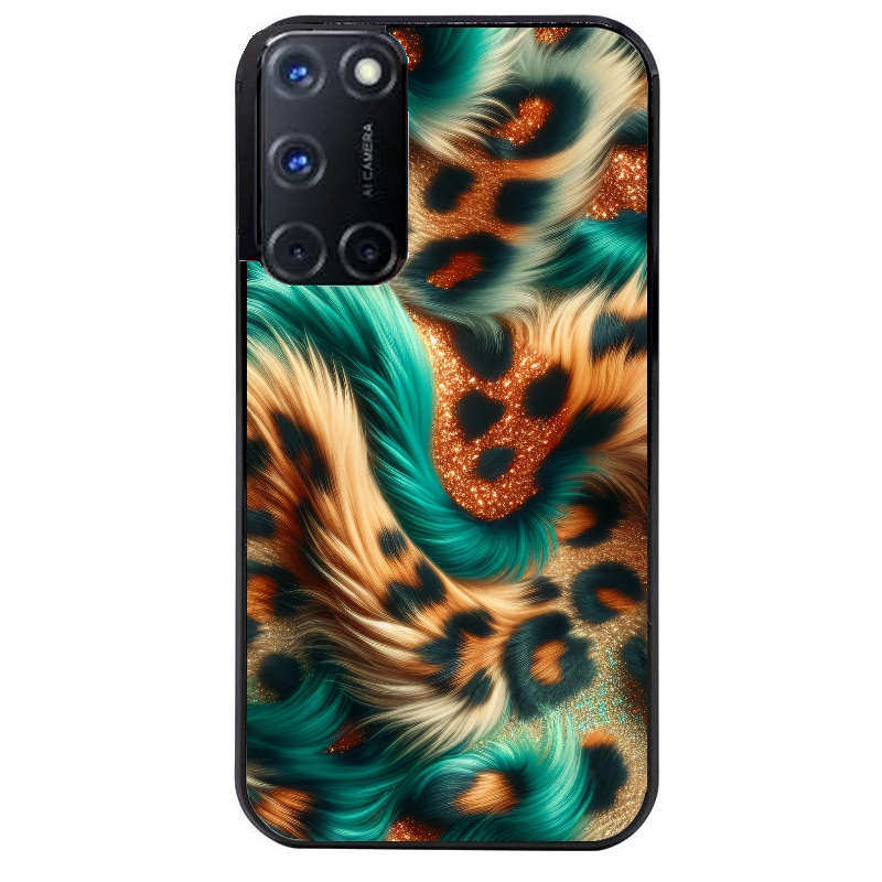 Coque noire taperso pour OPPO A72 4G avec motif effet fourrure leopard 3 protection antichoc personnalisée