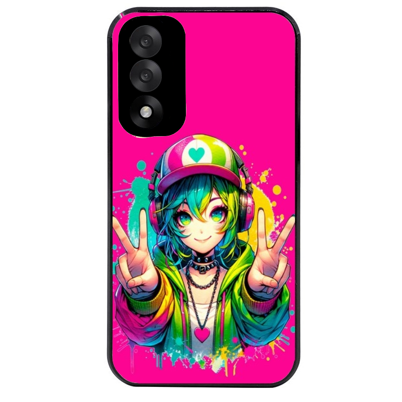 Coque noire taperso pour OnePlus Nord 5 avec motif anime manga et tag protection antichoc personnalisée