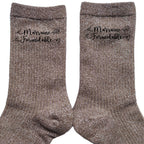 Chaussettes paillettes bronze motif marraine formidable