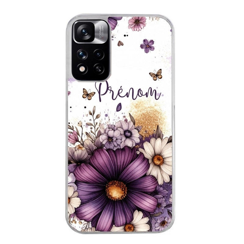 Coque taperso pour Redmi Note 10 4G 5G PRO 10S avec motif fleur violette personnalisee protection antichoc personnalisée