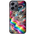Coque noire taperso pour Redmi 12 4G et 5G avec motif marbre arc en ciel protection antichoc personnalisée