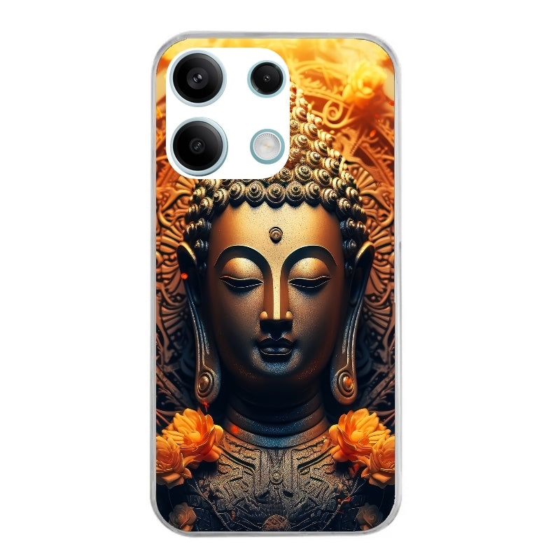 Coque taperso pour POCO M6 PRO 4G avec motif bouddha et fleur protection antichoc personnalisée