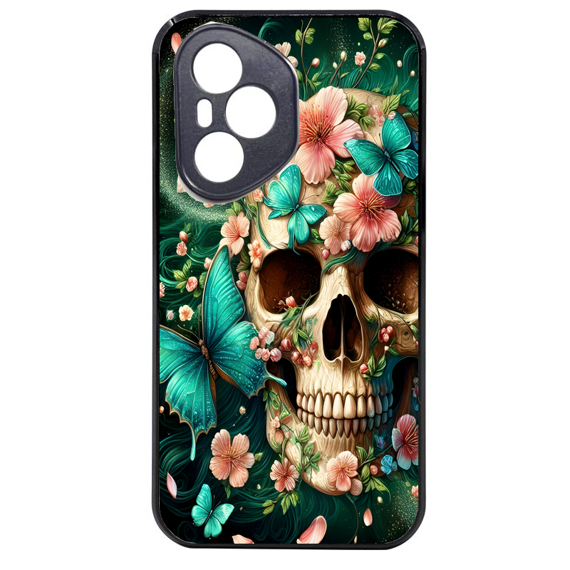 Coque noire taperso pour Honor 400 et Lite Pro Smart avec motif tete de mort skull printemps protection antichoc personnalisée