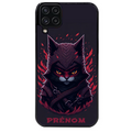 Coque noire taperso pour galaxy A22 A32 A52 A52S 4G 5G  avec motif chat samourai personnalise protection antichoc personnalisée
