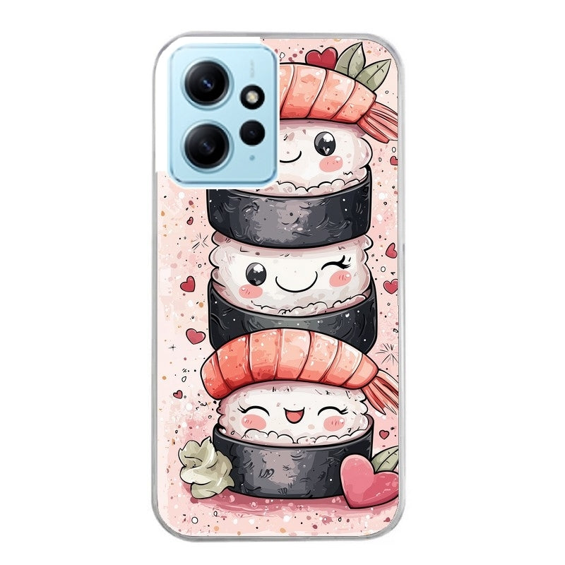 Coque taperso pour POCO X5 5G avec motif sushi kawai anime protection antichoc personnalisée